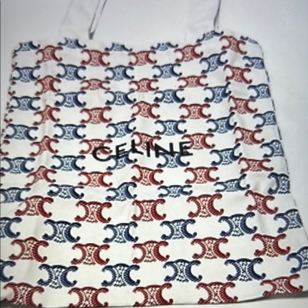 Celine Red and Blue Patterned Tote